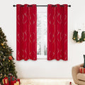 Deconovo Short Blackout Curtains, Christmas Red Curtain, Thermal Insulated by Deconovo
