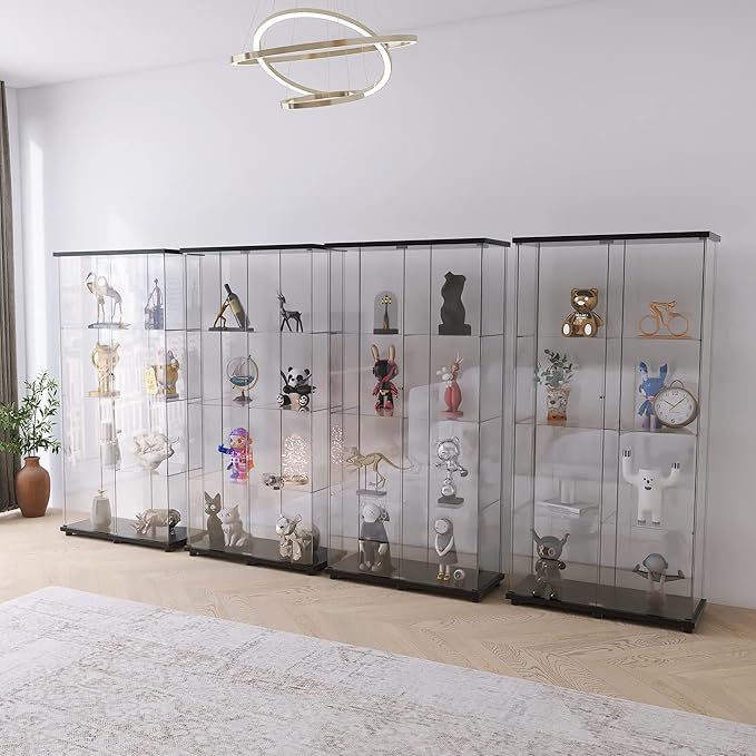 Yoluckea 4 Shelves Glass Display Cabinet - Image 4