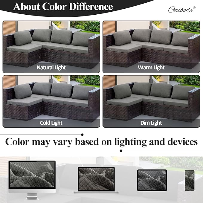 8Pcs Outdoor Stretch Cushion Covers, Waterproof Outdoor Chair Cushion Covers - Image 5