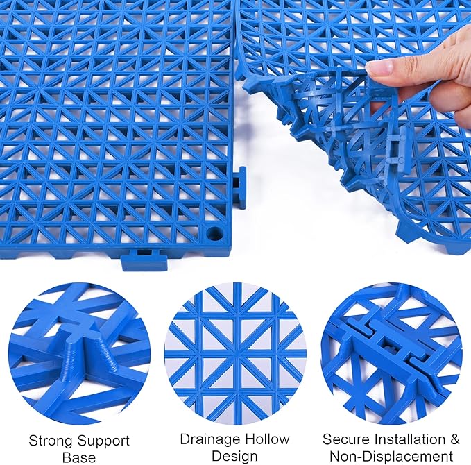 MYFAMIREA Modular Interlocking Cushion 12 Pack 11.8" x 11.8" Rubber Floor Tiles - Image 4