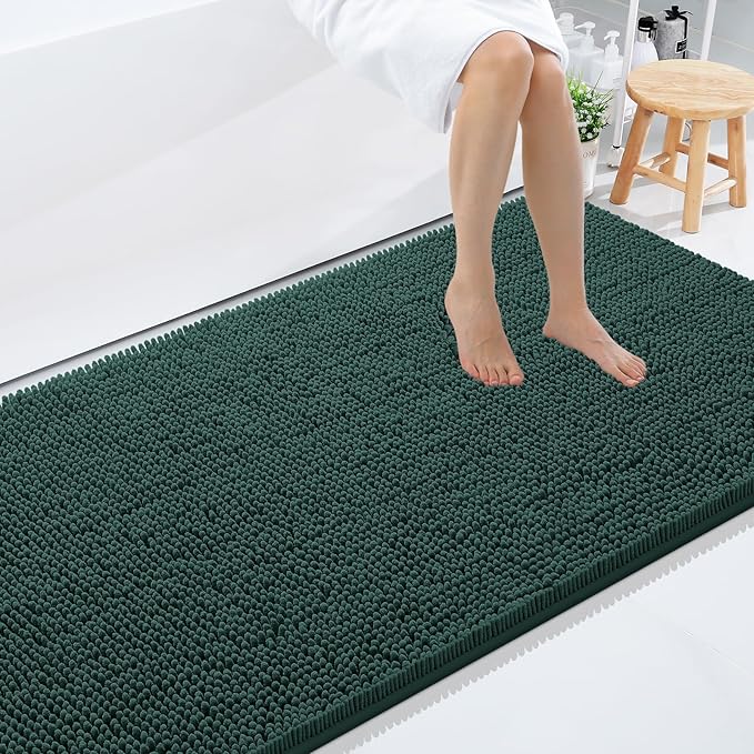 Smiry Luxury Chenille Bathroom Rugs 59x35, Extra Soft and Absorbent Shaggy Bath by Smiry