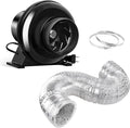 HealSmart 4 Inch 195 CFM Exhaust Inline Vent Booster Blower and 25 Feet by HealSmart