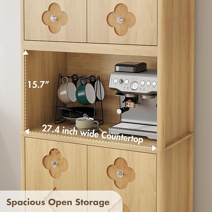 Garvee 72" Tall Pantry Cabinet, Kitchen Hutch Storage Cabinet - Image 2