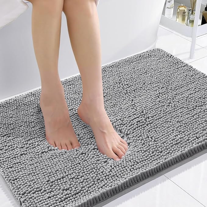 Smiry Luxury Chenille Bathroom Rugs 36x24, Extra Soft and Absorbent Shaggy Bath by Smiry
