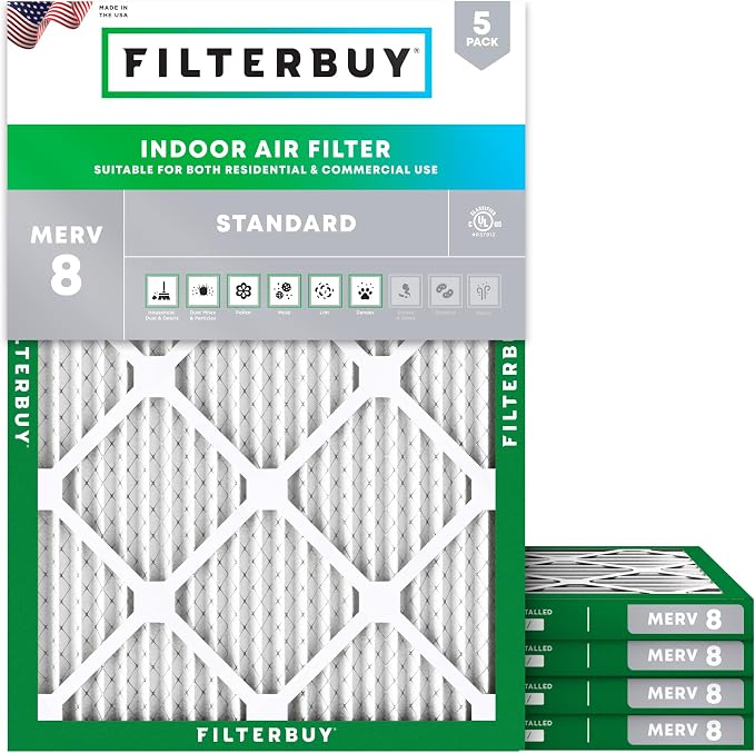 Filterbuy 18x24x1 Air Filter MERV 8 Essential Dust & Allergy Defense, by Filterbuy