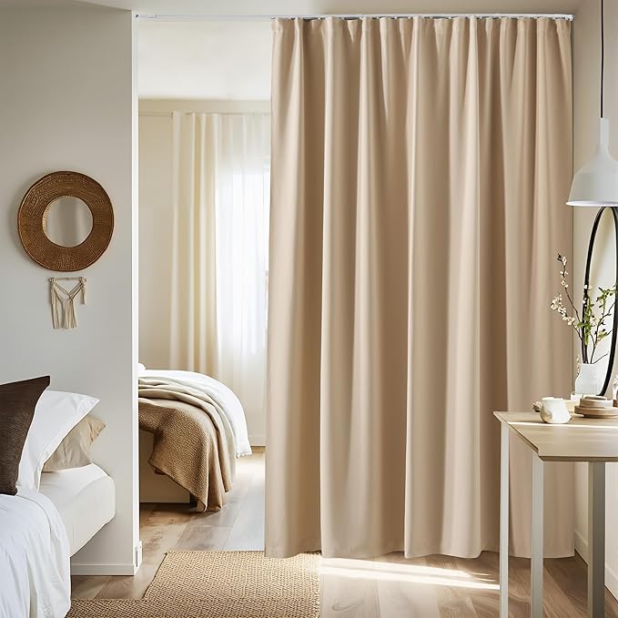 NICETOWN Sliding Door Curtain & Adjustable Ceiling Track Set, W100 xL84 Room - Image 8