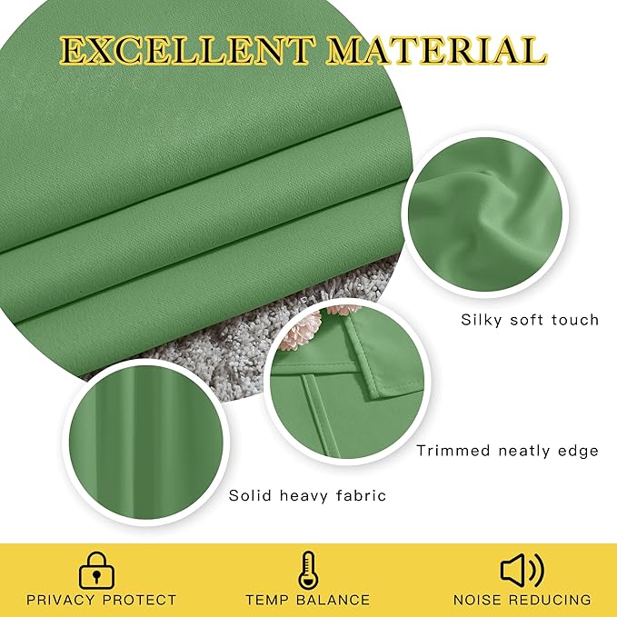 NICETOWN Bedroom Curtain Room Darkening Drapery 102 inches Length - Image 3