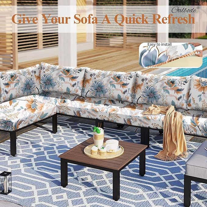 8Pcs High Elastic Digitally Printed Sofa Seat Cushion Cover, Soft & Comfortable - Image 7
