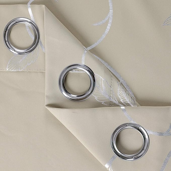 BUHUA Small Window Blackout Curtains Bedroom Darkening Curtain Pairs Silver - Image 8
