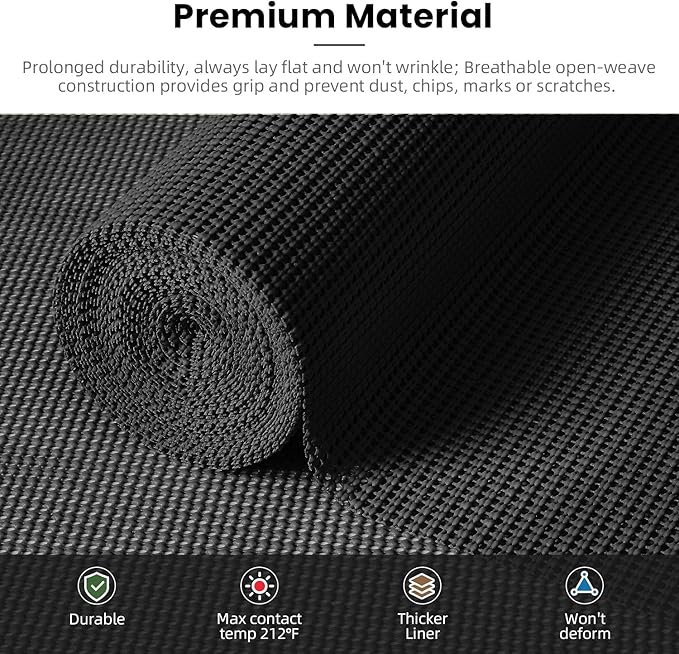 BAGAIL Drawer and Shelf Liner, 17.5 in X 20 Ft Non-Adhesive Shelf Liners - Image 2