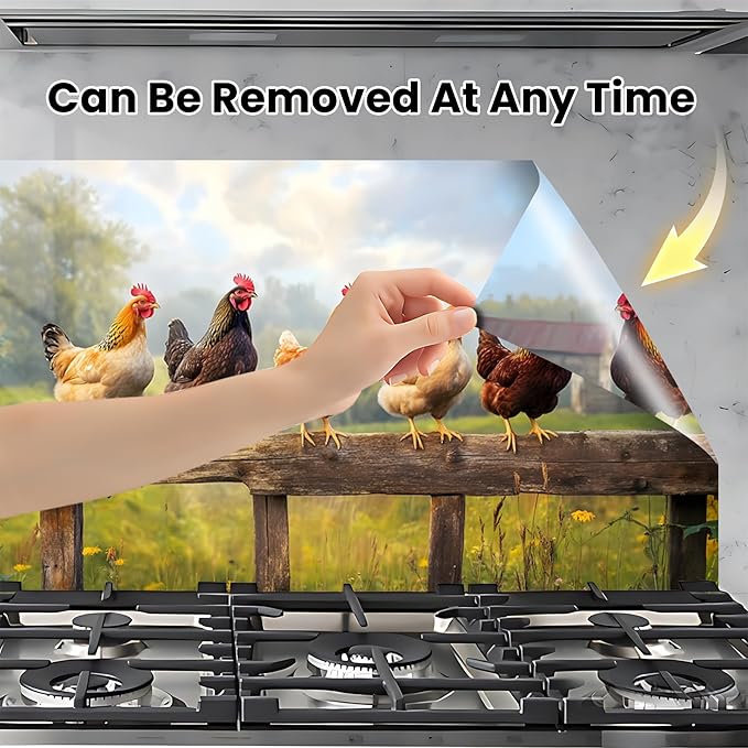 NYZE Kitchen Backsplash Stickers Waterproof Stove Backsplash Protector - Image 4