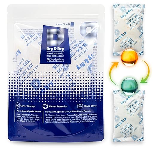 Dry & Dry Orange Indicating Mixed Silica Gel Packets by DryDry