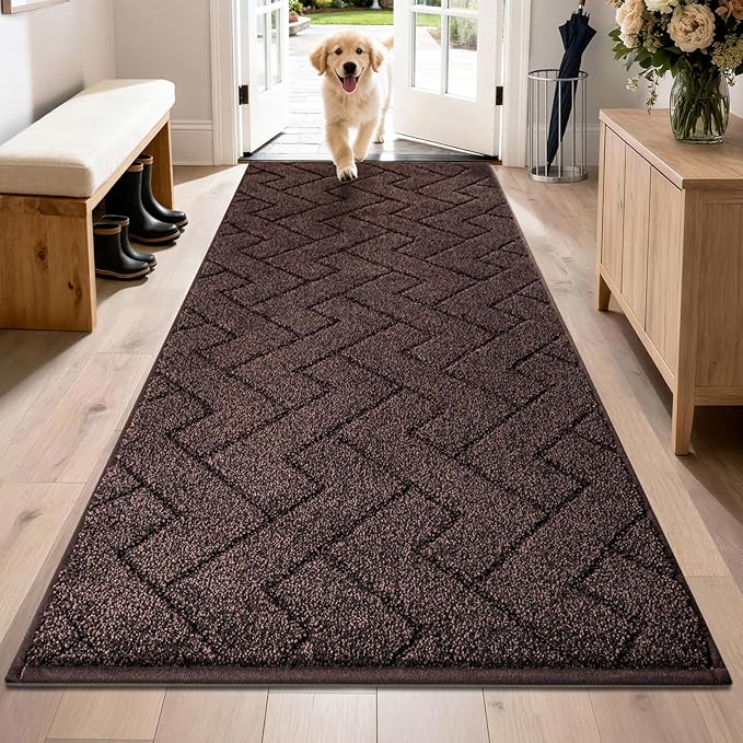 PURRUGS Dirt Trapping Door Mat 32" x 70", Non-Slip Machine Washable Entry Rug by PURRUGS