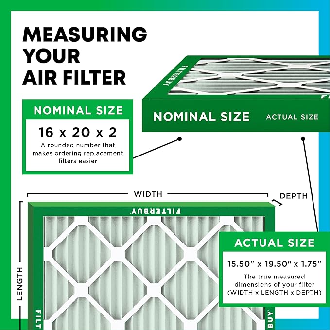 Filterbuy 16x20x2 Air Filter MERV 11 Superior Pet & Allergy Defense, - Image 2