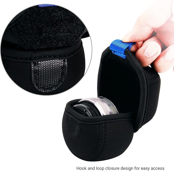 JJC Water Resistant Neoprene Camera Lens Pouch Case, Fold-Over Lens Bag - Image 4