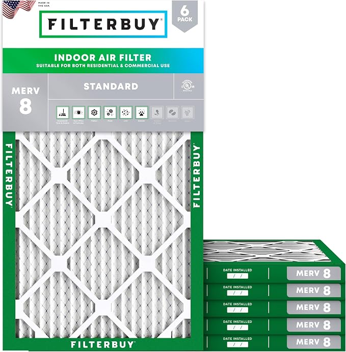 Filterbuy 16x32x1 Air Filter MERV 8 Essential Dust & Allergy Defense, by Filterbuy