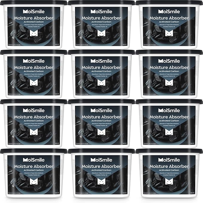 Moisture Absorbers 12 Packs, 10.8OZ Activated Charcoal Efficient Humidity by MoistureAbsorbers