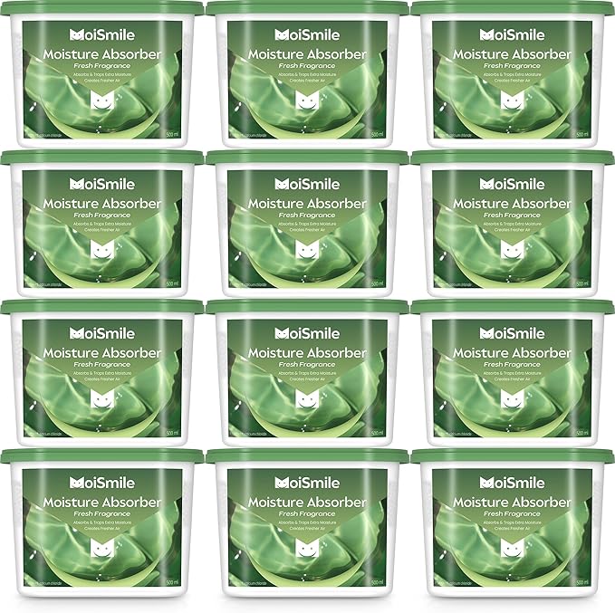 Moisture Absorbers 12 Packs, 10.8OZ Fresh Scent Efficient Humidity Absorber ＆ by MoistureAbsorbers