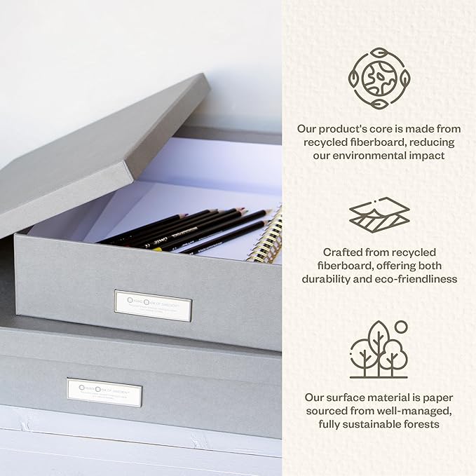 Bigso Sverker Fiberboard Legal and Art Storage Box | Scrapbook Storage Box - Image 6