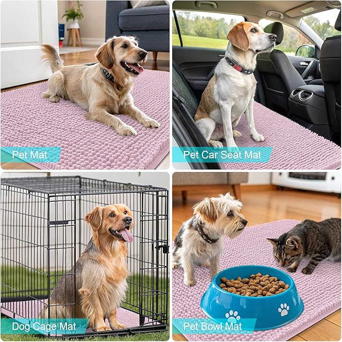 OLANLY Dog Door Mat for Muddy Paws 59x35, Absorbs Moisture and Dirt, Absorbent - Image 7
