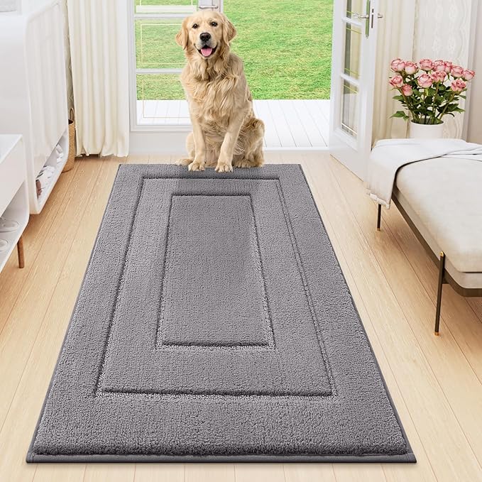 Smiry Dog Door Mat for Muddy Paws, Absorbs Moisture and Dirt, Low-Profile by Smiry