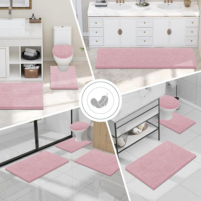 Smiry Luxury Chenille Bathroom Rugs 24x16, Extra Soft and Absorbent Shaggy Bath - Image 7