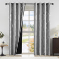 NICETOWN 100% Blackout Silver Grey Pattern Curtains 84“ Long by NICETOWN