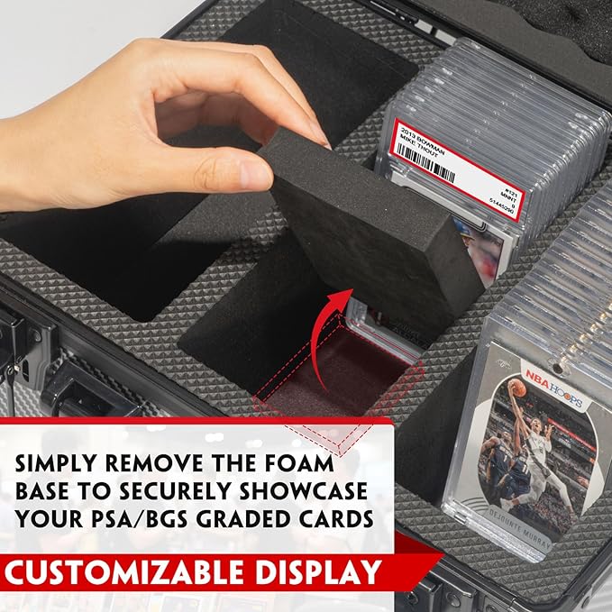 Graded Card Storage Box, Trading Cards Slab Carrying Case, 6 Row Hard Sports - Image 5