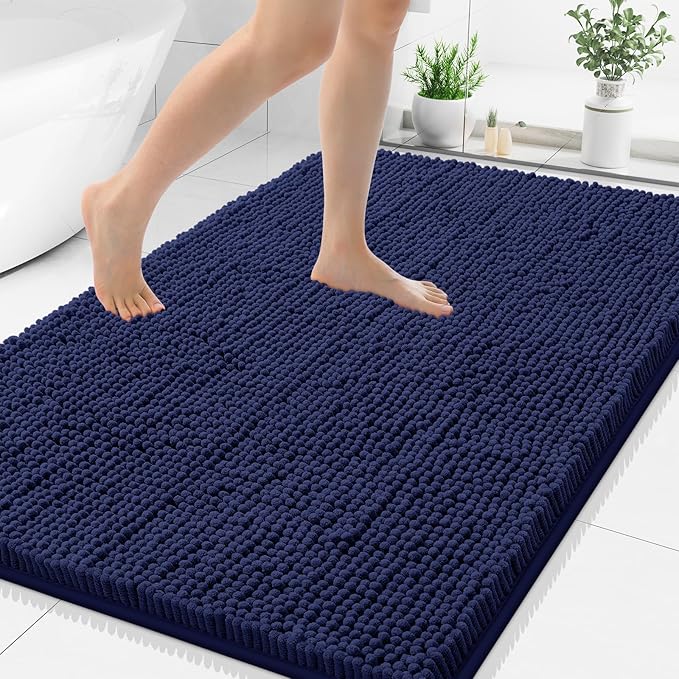 Smiry Luxury Chenille Bathroom Rugs 48x32, Extra Soft and Absorbent Shaggy Bath by Smiry