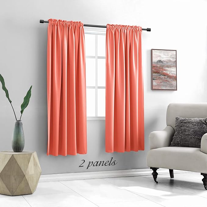 DONREN Coral Blackout Curtain Panels - Image 2