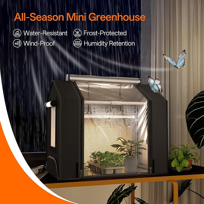 Bstrip Indoor Greenhouse with Grow Light, Mini Grow Tent with Oxford Fabric - Image 2