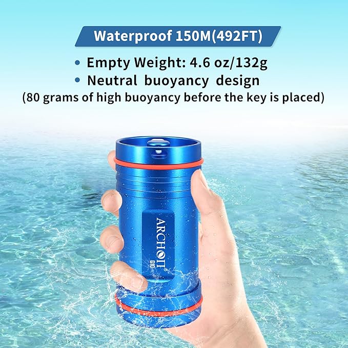 ARCHON Aluminum Alloy Waterproof Car Key Holder FOB Case, Keychain Dry Storage - Image 3