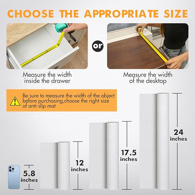 Viseeko Shelf and Drawer Liner for Kitchen Cabinet, Non-Adhesive Cabinet Liners - Image 4