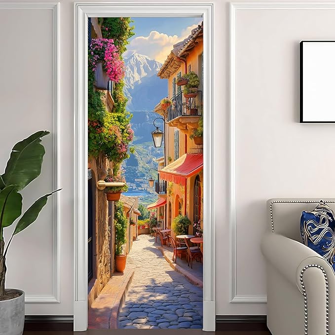 3D Door Decals Stickers, Peel Stick Wall Murals Vinyl Wallpaper Self-Adhesive - Image 2