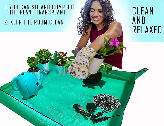 BIUWING Plant Repotting Mat, Waterproof Transplanting Mat, Foldable Indoor - Image 5