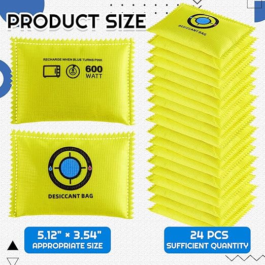 Lounsweer 24 Pack Rechargeable Silica Gel Desiccant Packets, Reusable Moisture - Image 6