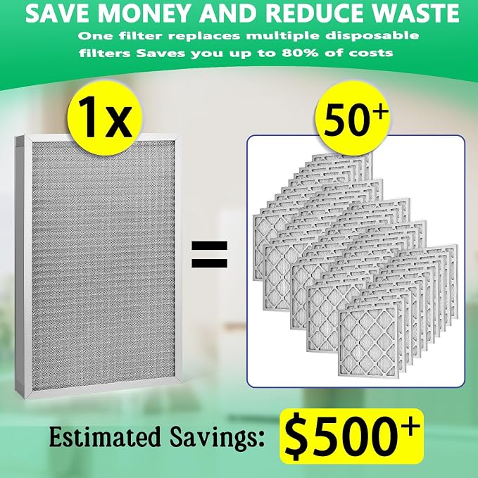20x20x4 Air Filter, MERV11 Rated Electrostatic Filter, Washable and Reusable - Image 3