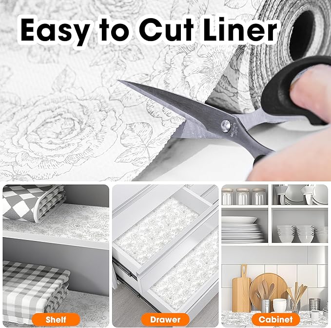 Drawer and Shelf Liner for Kitchen Cabinets Non-Adhesive, Non-Slip Cabinet - Image 4