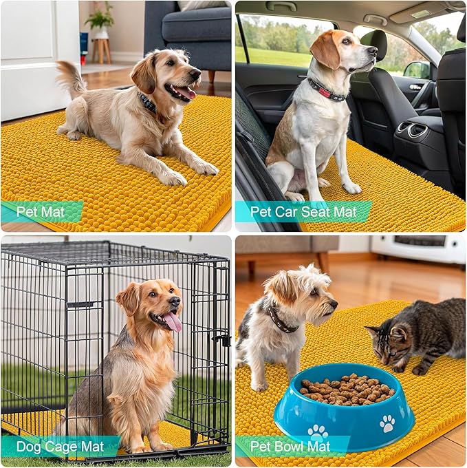 OLANLY Dog Door Mat for Muddy Paws 34x21, Absorbs Moisture and Dirt, Absorbent - Image 7