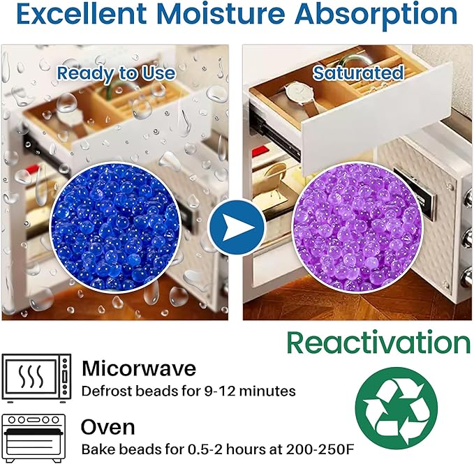 Premium Blue to Pink 3mm Silica Beads, Reusable Desiccant Bulk - Image 5