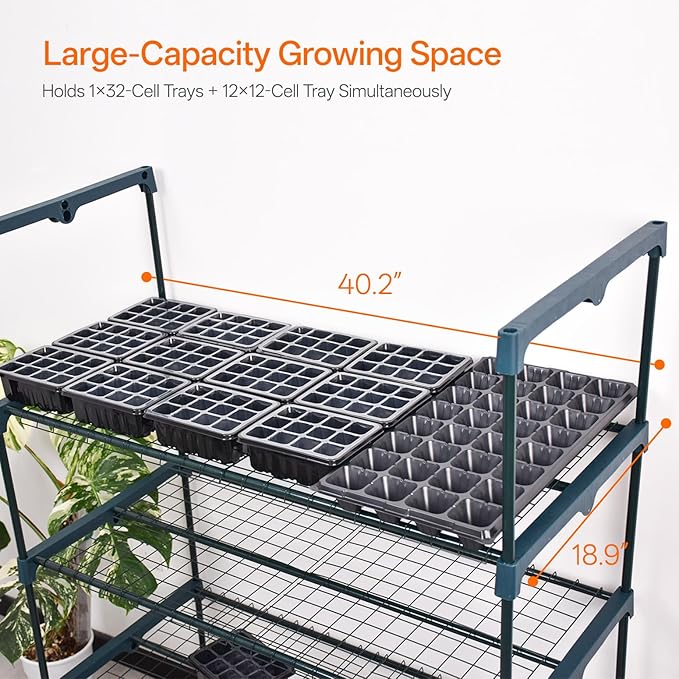 Bstrip Indoor Greenhouse with Grow Light, 5-Tier Large Green House, PVC Tent - Image 5