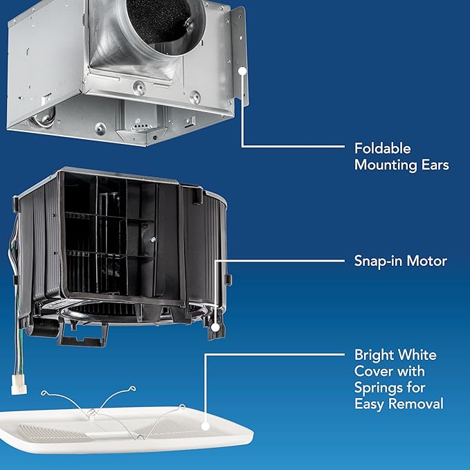 QT Series Very Quiet 80 CFM Ceiling Bathroom Exhaust Fan, .4 Sones, ENERGY STAR - Image 3
