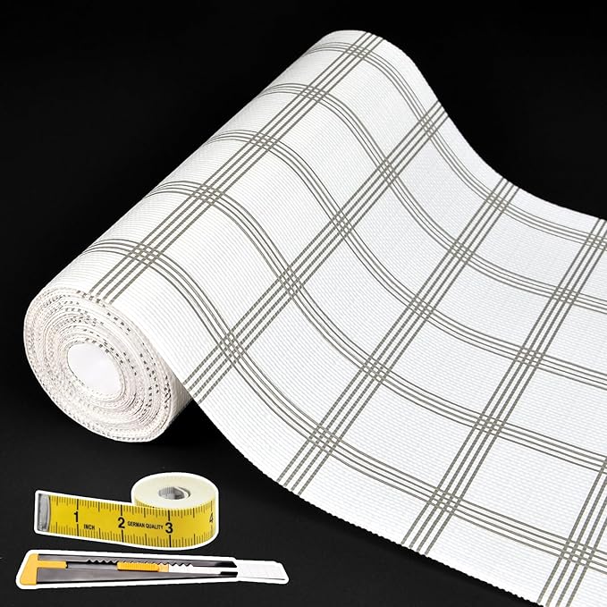 Shelf Liners for Kitchen Cabinets 12in x 10FT, Non Adhesive Drawer Liner White by Adwann