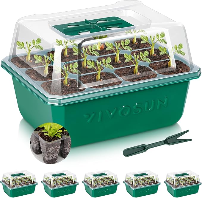 VIVOSUN 6-Pack Seed Starter Trays, 72-Cell Seed Starter Kit by VIVOSUN