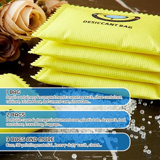Lounsweer 24 Pack Rechargeable Silica Gel Desiccant Packets, Reusable Moisture - Image 7