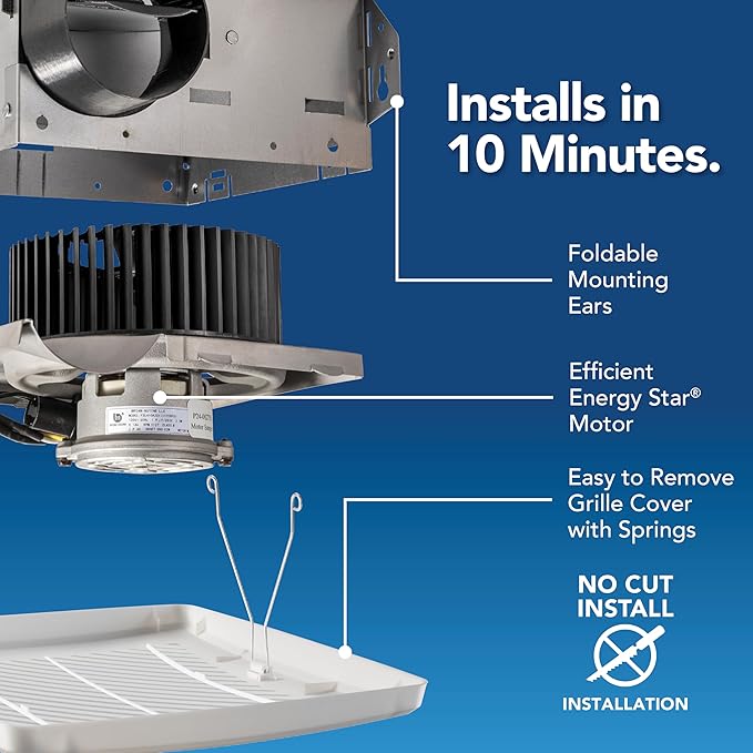Broan-Nutone® Bathroom Exhaust Fan, 50 CFM Modern Grille, Energy Star Fan - Image 3