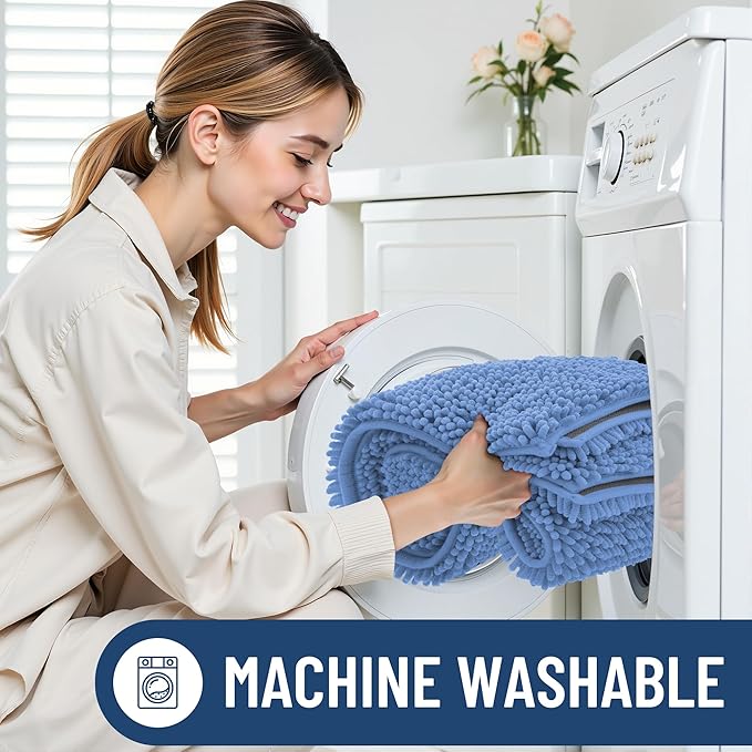 Smiry Luxury Chenille Bathroom Rugs 30x20, Extra Soft and Absorbent Shaggy Bath - Image 6