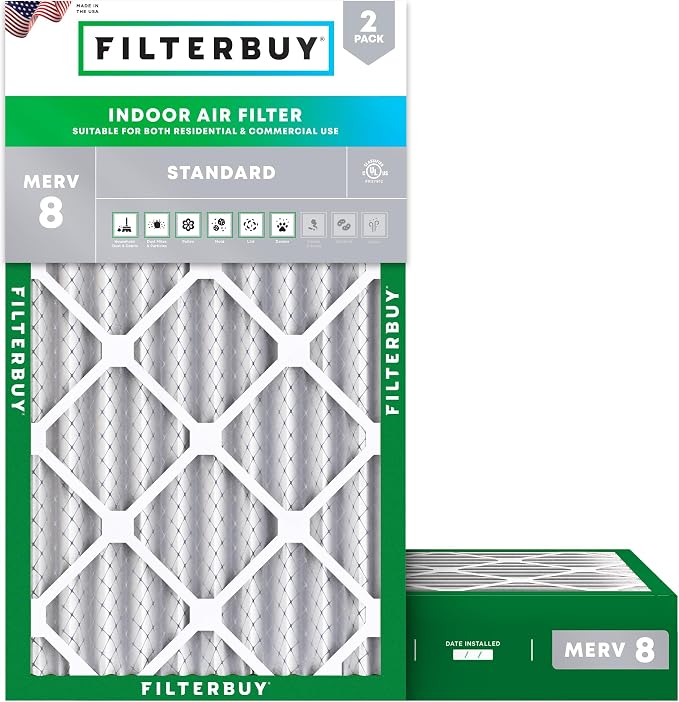 Filterbuy 20x30x4 Air Filter MERV 8 Essential Dust & Allergy Defense, by Filterbuy