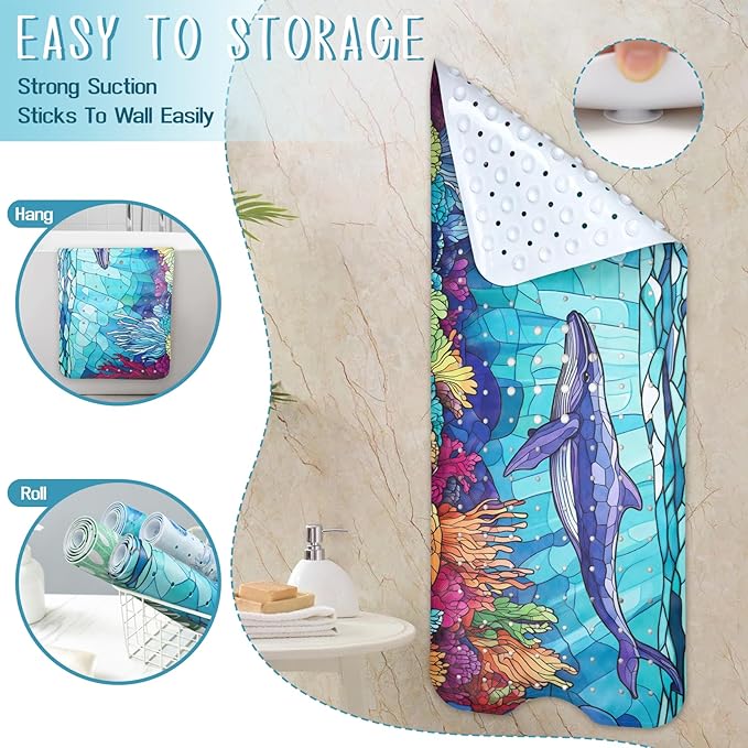 EAN Animals Bathtub Mat Non Slip, Sea Baby Bath Mat - Image 6