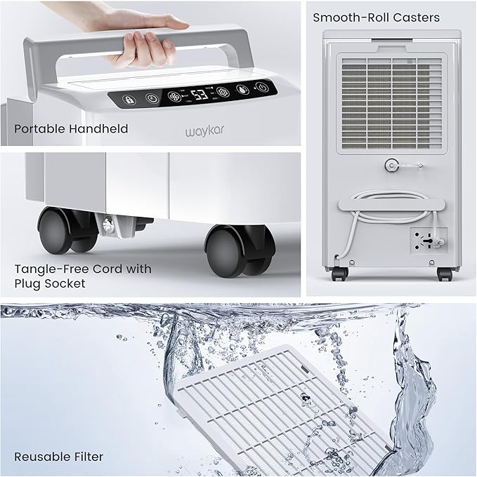 Waykar 2000 Sq. Ft 34 Pints 2025 Most Efficient Energy Star Dehumidifier - Image 9